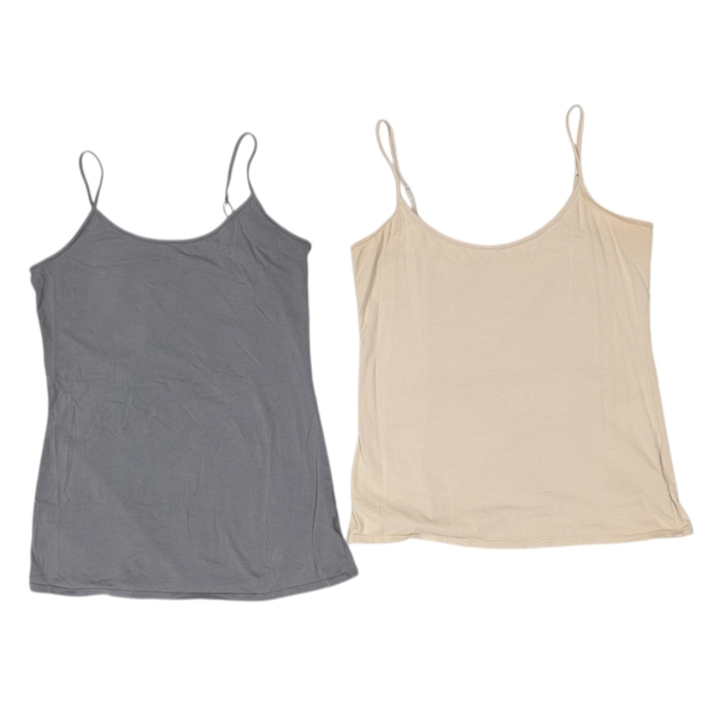 Set of 2 Old Navy first layer tank tops nude/cream and dark gray tunic Large